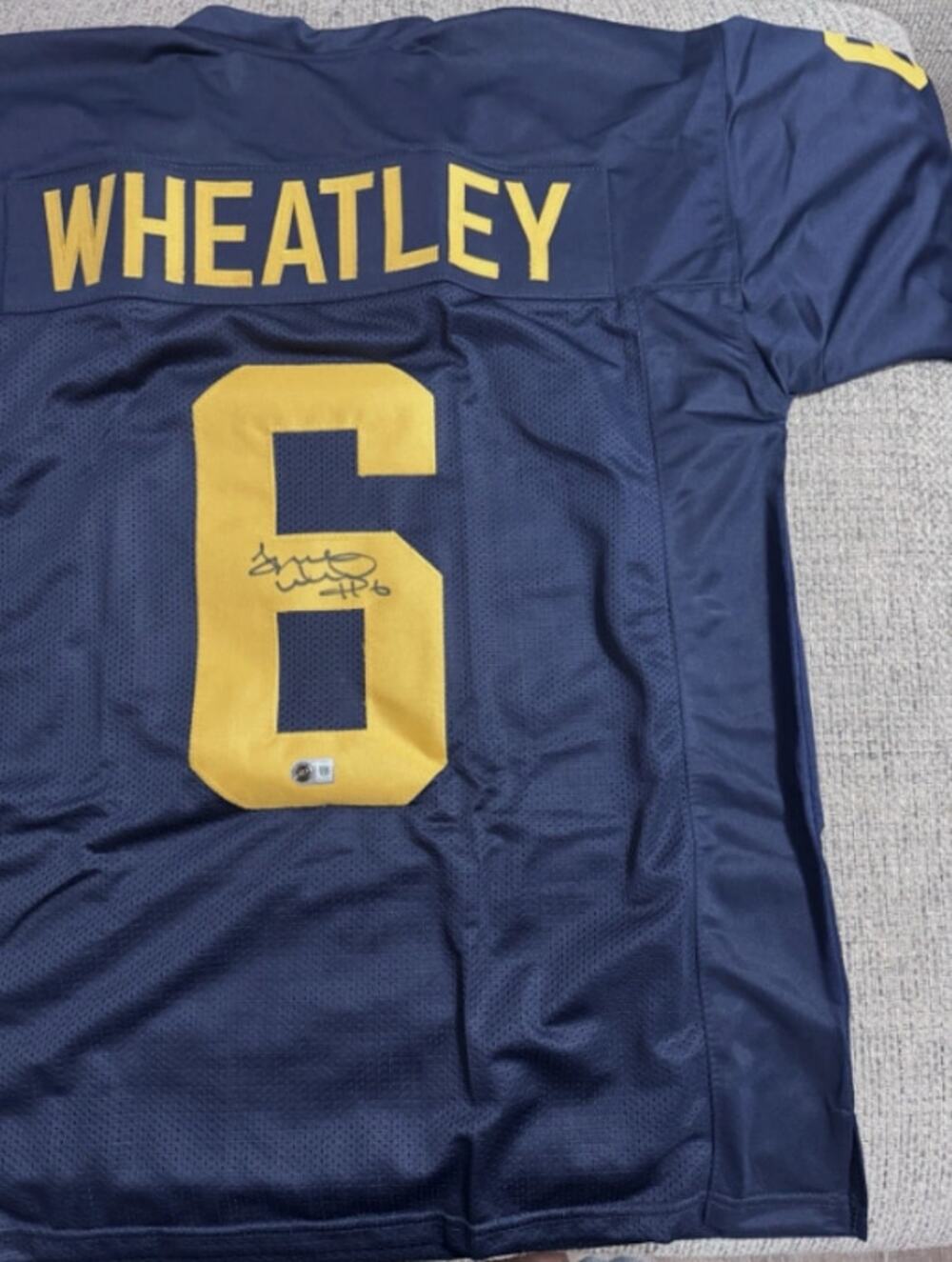 Autographed Tyrone Wheatley College Jersey w/Beckett COA XL
